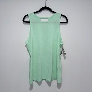 IDEOLOGY Women Light Green Racerback Cutout Tank Top Performance Athletic Large